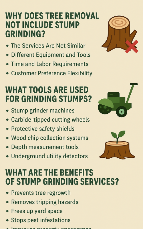 why does tree removal not include stump grinding